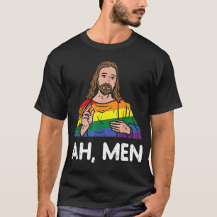 Ah Manar Rainbow Gay Jesus Christian LGBT Pride Fl T Shirt