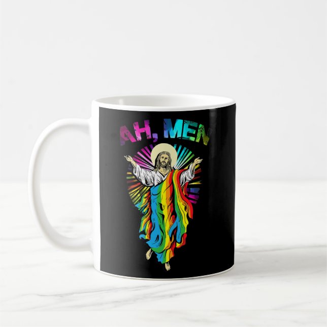 Ah Manar Rainbow Gay Jesus Christian LGBT Pride Kaffemugg (Vänster)