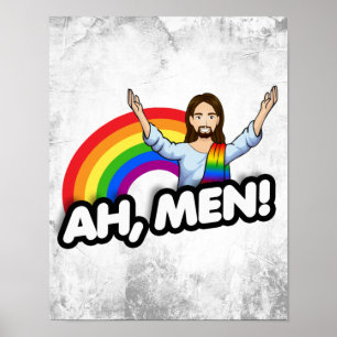 Ah Manar - Regnbåge Jesus Poster