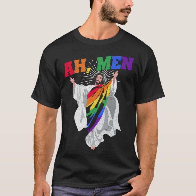 Ah Men Pride Month Human Rights Proud Ally Queer L T Shirt (Framsida)