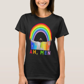 Ah Men Rainbow Gay Jesus Christian Gay Rights Gay  T Shirt