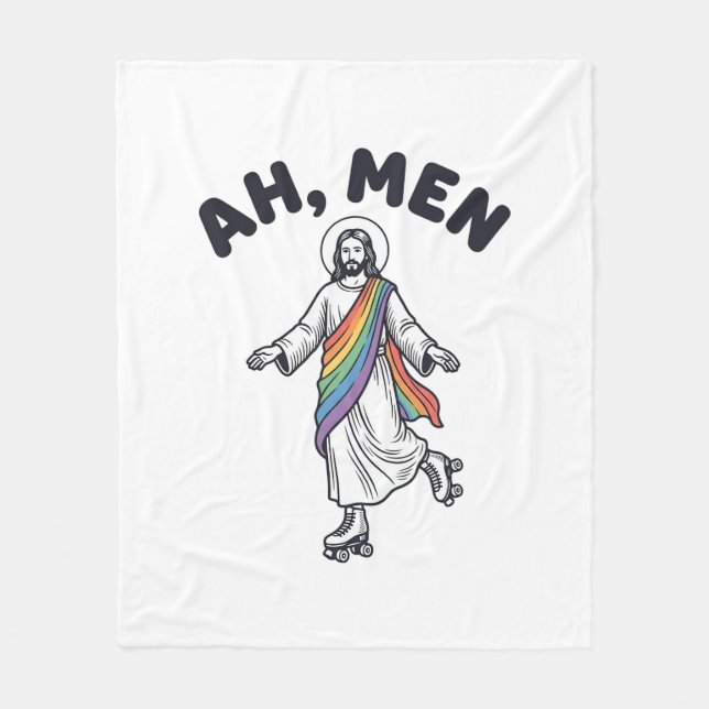 Ah Men rullskridskoåkning tro vektor design_1 Fleecefilt (Framsidan)