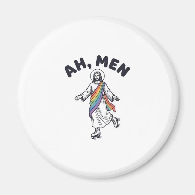 Ah Men Rullskridskoåkning Tro Vektor Design_1 Magnet (Framsidan)