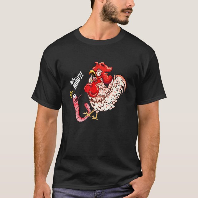 Ah Meow Mask Chicken Chicken Cat Say T Shirt (Framsida)
