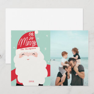 Åh, Merry Cute Santa Julkort