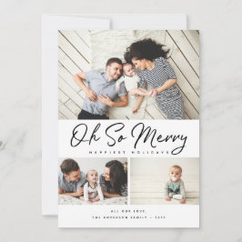Åh, Merry Script Collage 3 Photo jul Holid Julkort