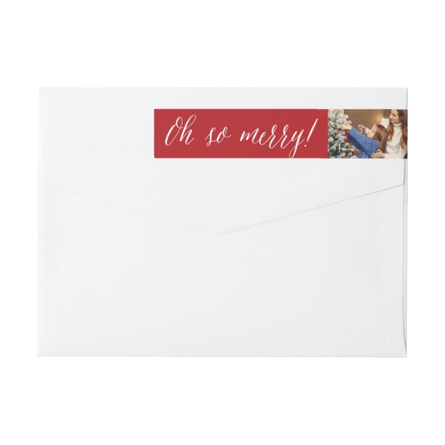 Åh, Merry Simple Script-Returadress Etikettband (Baksidan)