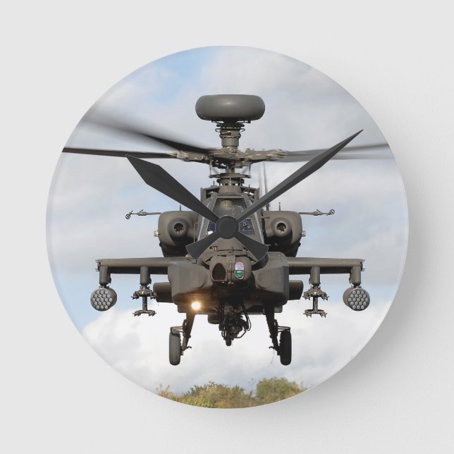 ah militär för 64 apache longbowhelocopter rund klocka (Framsida)