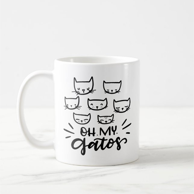 Åh, min Gatos, hand plockade Kaffemugg (Vänster)