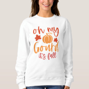 Åh, min gourd Fall Quote med Pumpkin och Löv T Shirt