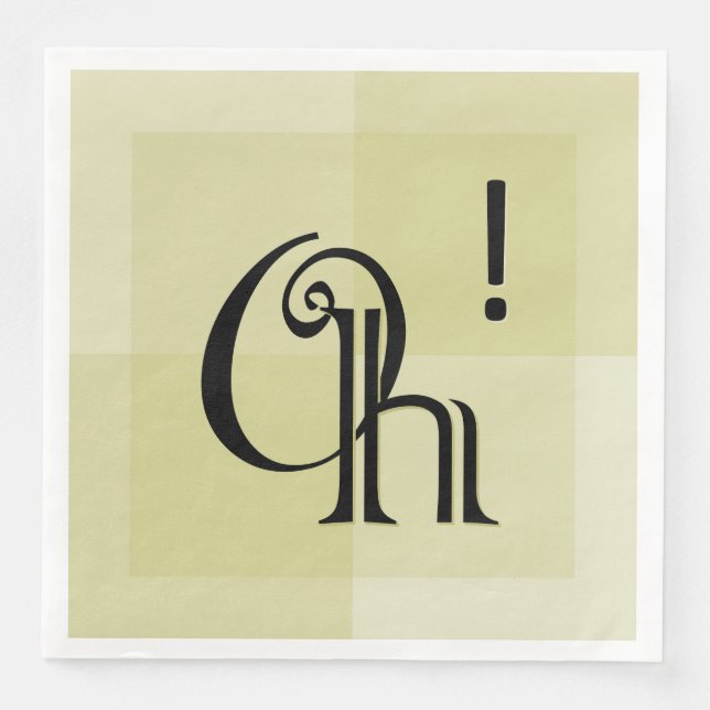 Åh! Modern Gult Artwork, överraska Firande Pappersservett (Framsida)