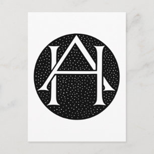 AH Monogram för initialer/brev AH. Vykort