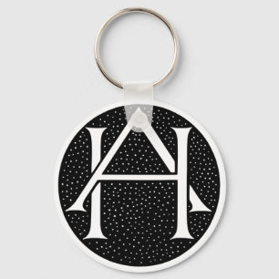 AH Monogram för initialer/breven AH. Nyckelring
