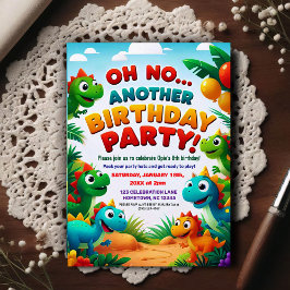 Åh nej! En till dinosaurie-tema födelsedagsfest  Vykort