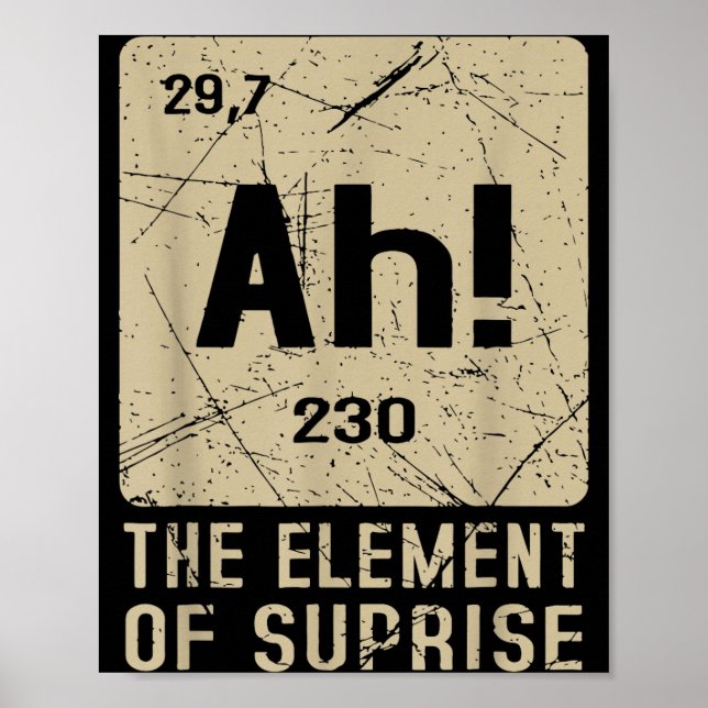 Ah Överraskningens Element Rolig Kemi Vetenskap Poster (Framsidan)
