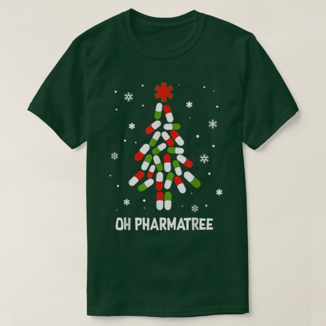 Åh Pharmatree Pills Julgran Ljus Pharmacy T Shirt (Design framsida)