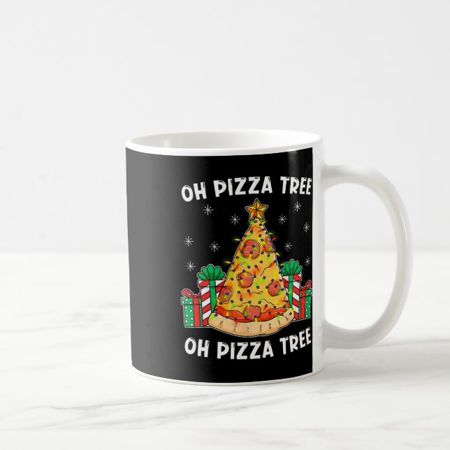 Åh Pizza Träd Julafton Food Present jul Pizza Tr Kaffemugg (Höger)