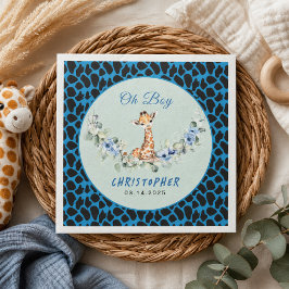 Åh pojke! Baby Giraffe Baby Shower  Pappersservett