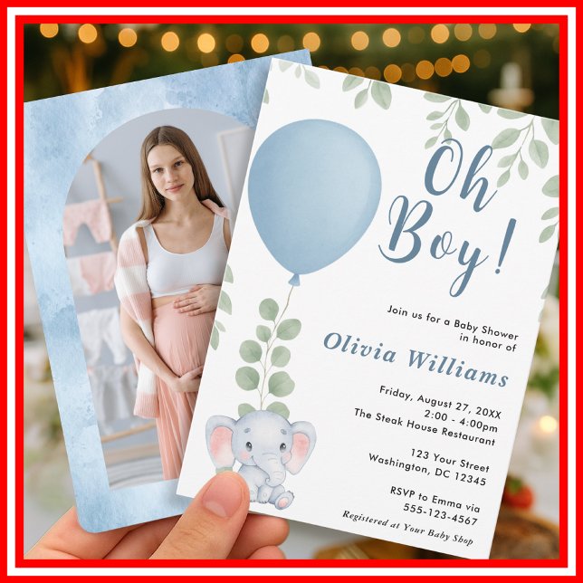 Åh Pojke Baby Shower Inbjudningar (Skapare uppladdad)
