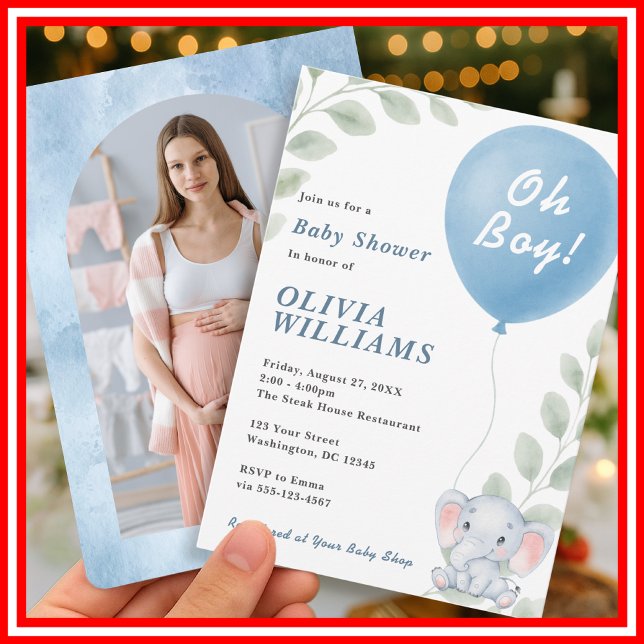 Åh Pojke Baby Shower Inbjudningar (Skapare uppladdad)