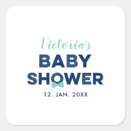 Åh Pojke Baby Shower | Party Favor Tack Sticker Fyrkantigt Klistermärke