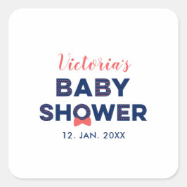 Åh pojke baby shower | Party Favor Tacksida dekal Fyrkantigt Klistermärke