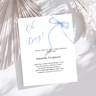 Åh pojke blå slinga enkel Baby Shower-inbjudan