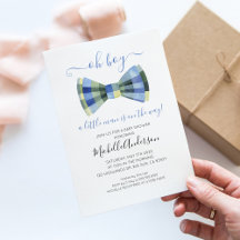 Åh Pojke Flitig Baby Baby Shower Inbjudan