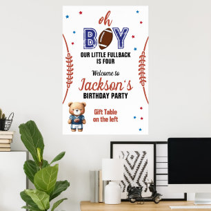 Åh pojke fotbollstema födelsedag poster