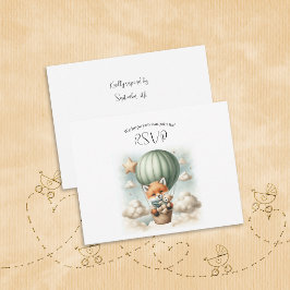 Åh Pojke Räv Varm Luft Ballong Äventyr Baby Shower OSA Kort