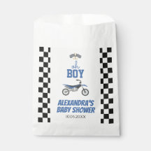 Åh Pojke Rutig Dirt Bike Baby Shower