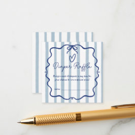 Åh Pojke Söt Whimsical Blå Ränder Baby Shower Tilläggskort