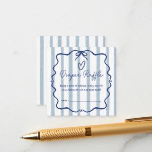 Åh Pojke Söt Whimsical Blå Ränder Baby Shower Tilläggskort