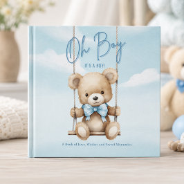 Åh Pojke Teddybjörn Baby Shower Minnen Gästböcker