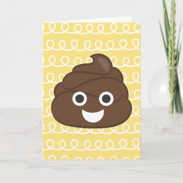 Åh Poop (Emoji) Belated Birthday Card Kort (Framsida)
