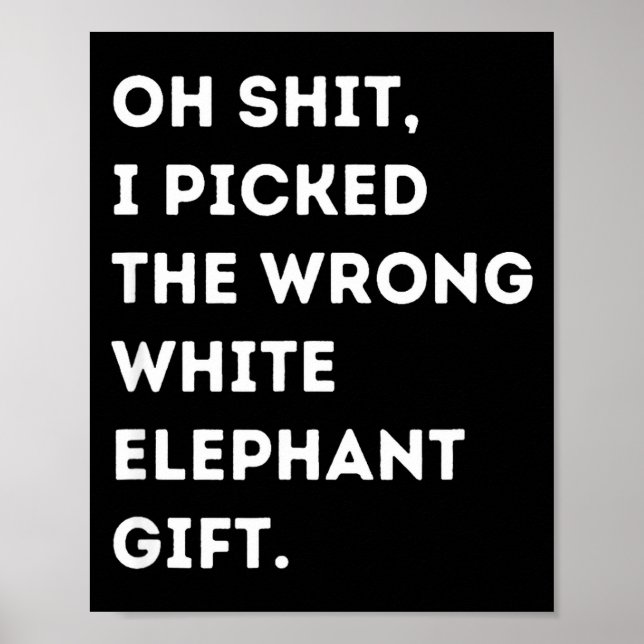 Åh Rolig Vit Elefant För Vuxna Under 15 20  Poster (Framsidan)