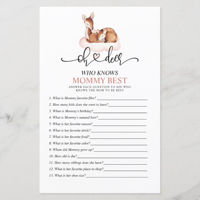 Åh Rosa som känner Mamma bästa Baby-spel (Framsida)