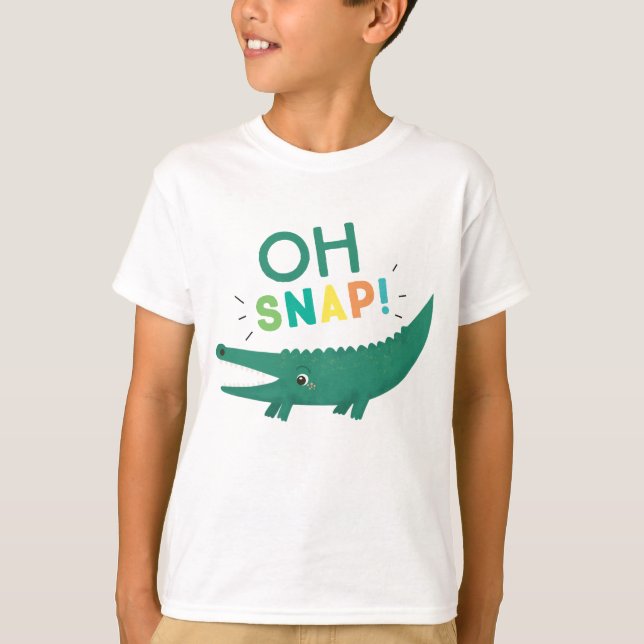 Åh Snap Alligator Crocodile Birthday Kids T-shirt (Framsida)