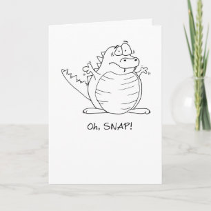 Åh Snap! Försenat Tecknad Alligator Birthday Card Kort