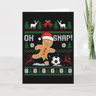 Åh Snap Fotboll Gingerbreadman Jul Ful Jul Kort