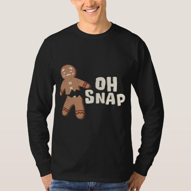 Åh, Snap! Funny Broken Pepparkaksgubbe - jul T Shirt (Framsida)