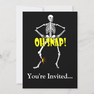 Åh Snap, Fynlig Skeleton Halloween Inbjudningar
