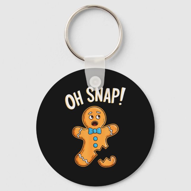 Åh Snap Gingerbread Man Tröja Vuxna Barn Män Kvinn Nyckelring (Framsida)