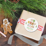 Åh Snap! Gingertea Cookie Baby Shower Runt Klistermärke<br><div class="desc">Fira i stil med trendigets babybollar. Utformningen är enkel att anpassa med din egen formulering och din familj och dina vänner blir glada när de ser dessa fantastiska klistermärken.</div>