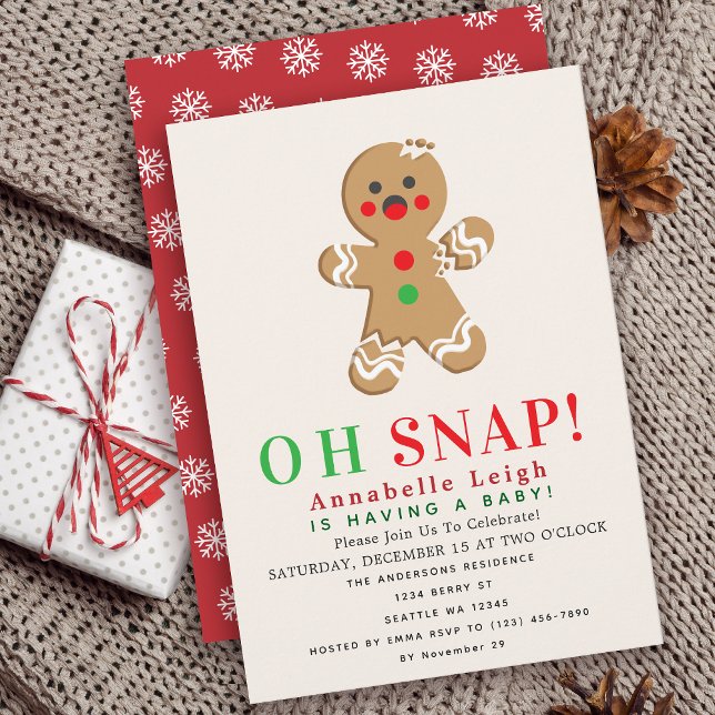 Åh, Snap! Gingertea Cookie Helgdag Baby Shower Inbjudningar (Skapare uppladdad)