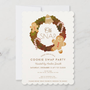 Åh Snap Gingertea Cookie Swap Party-inbjudan Julkort