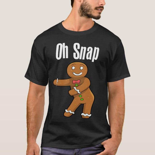 Åh Snap jul Pepparkaksgubbe t-shirt (Framsida)