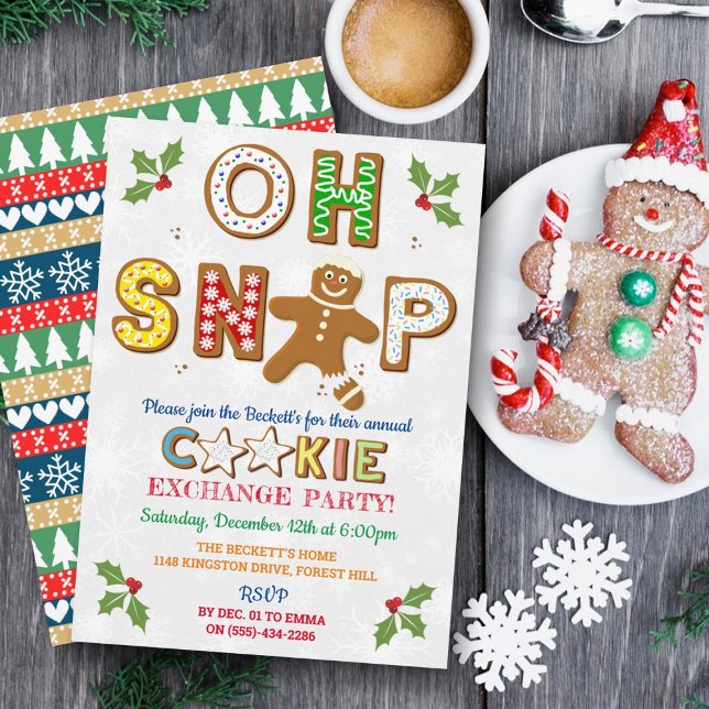 Åh, Snap! Julfesten Gingertea Cookie Exchange Inbjudningar (Skapare uppladdad)