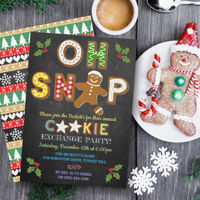 Åh, Snap! Julfesten Gingertea Cookie Exchange Inbjudningar (Skapare uppladdad)
