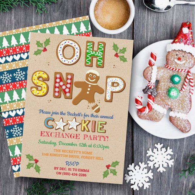 Åh, Snap! Julfesten Gingertea Cookie Exchange Inbjudningar (Skapare uppladdad)